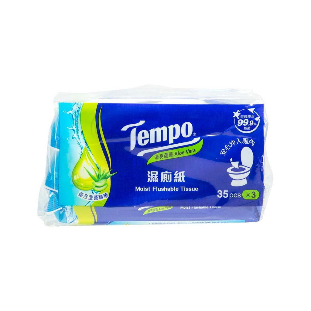 TEMPO Moist Flushable Tissue (Aloe Vera) (3 x 35pcs) - city'super E-Shop