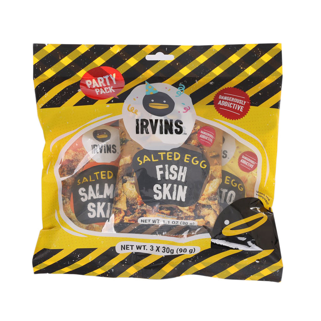 IRVINS 派對套裝 - 鹹蛋魚皮, 薯片及三文魚皮 (90g)