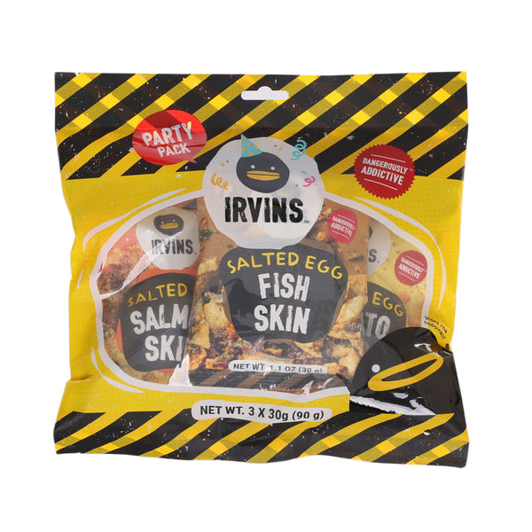 IRVINS 派對套裝 - 鹹蛋魚皮, 薯片及三文魚皮 (90g)