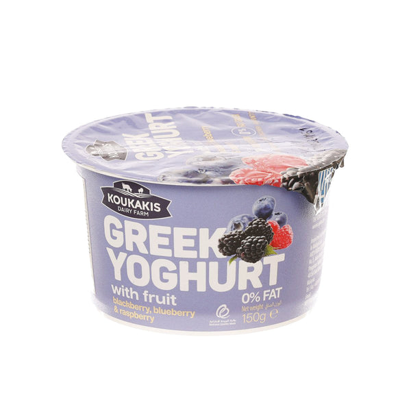 KOUKAKIS 黑莓, 士多啤梨, 覆盆子希臘乳酪 - 0%乳脂  (150g)